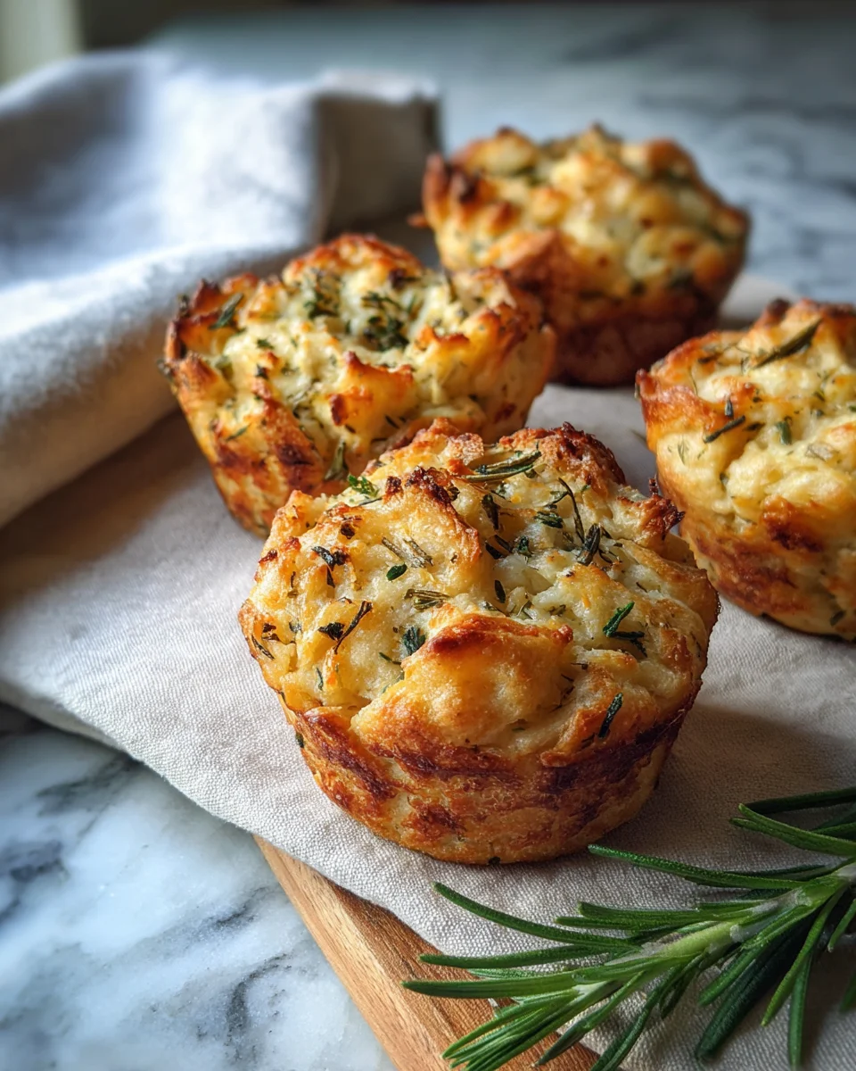 Garlic Rosemary Focaccia Muffins