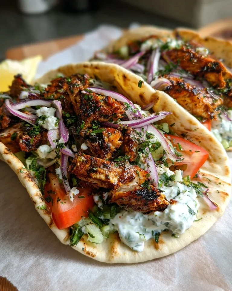 Greek Chicken Gyros with Marinade and Tzatziki