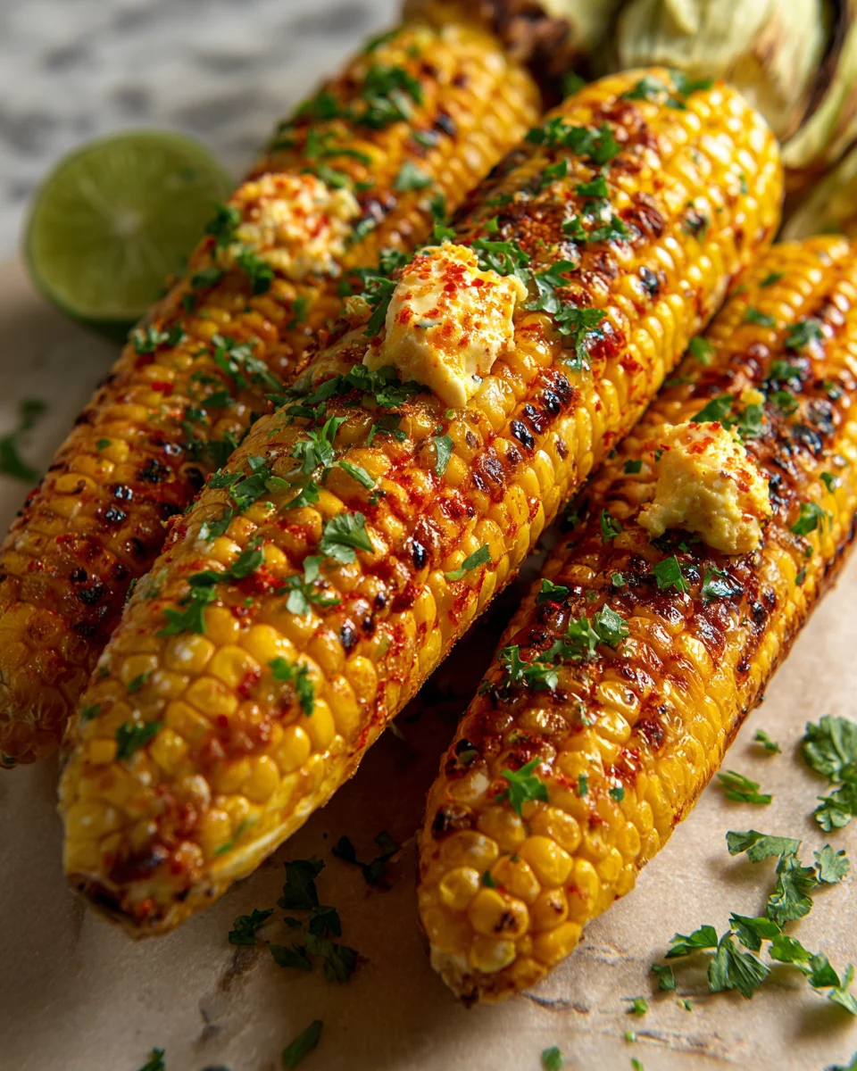 Grilled Corn With Chili Lime Butter