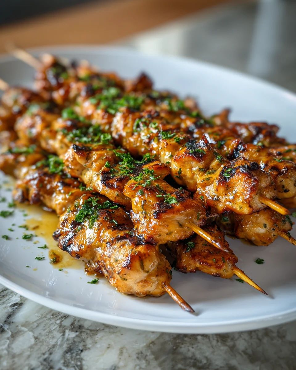 Grilled Honey Garlic Chicken Skewers