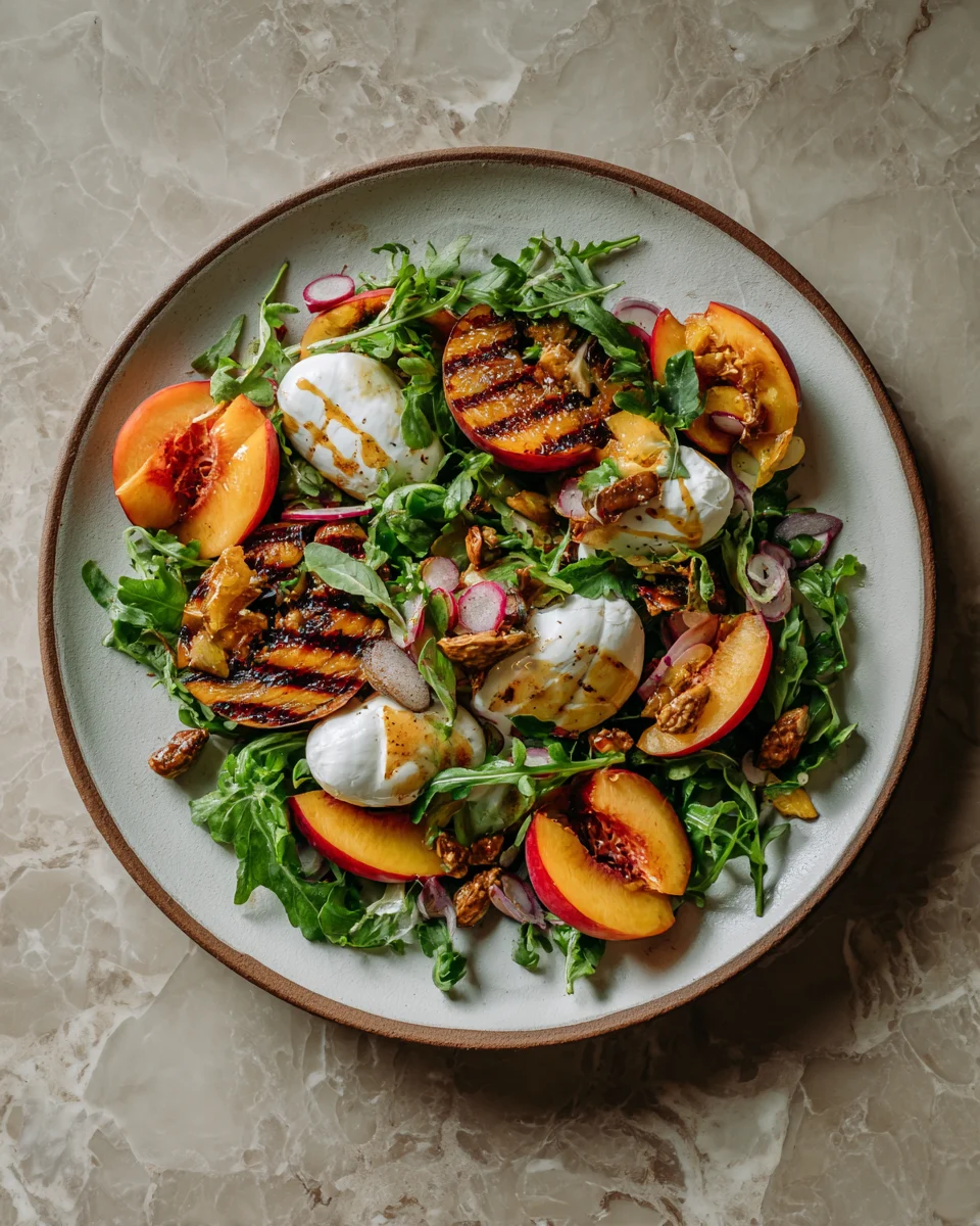Grilled Peach And Burrata Salad
