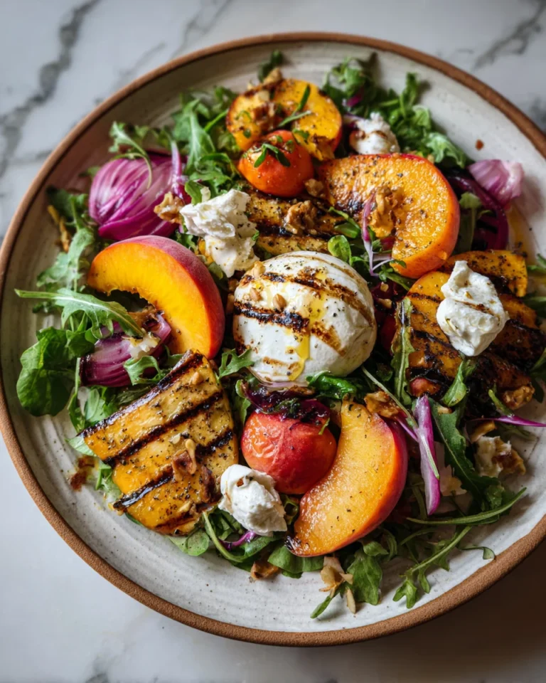 Grilled Peach Burrata Salad