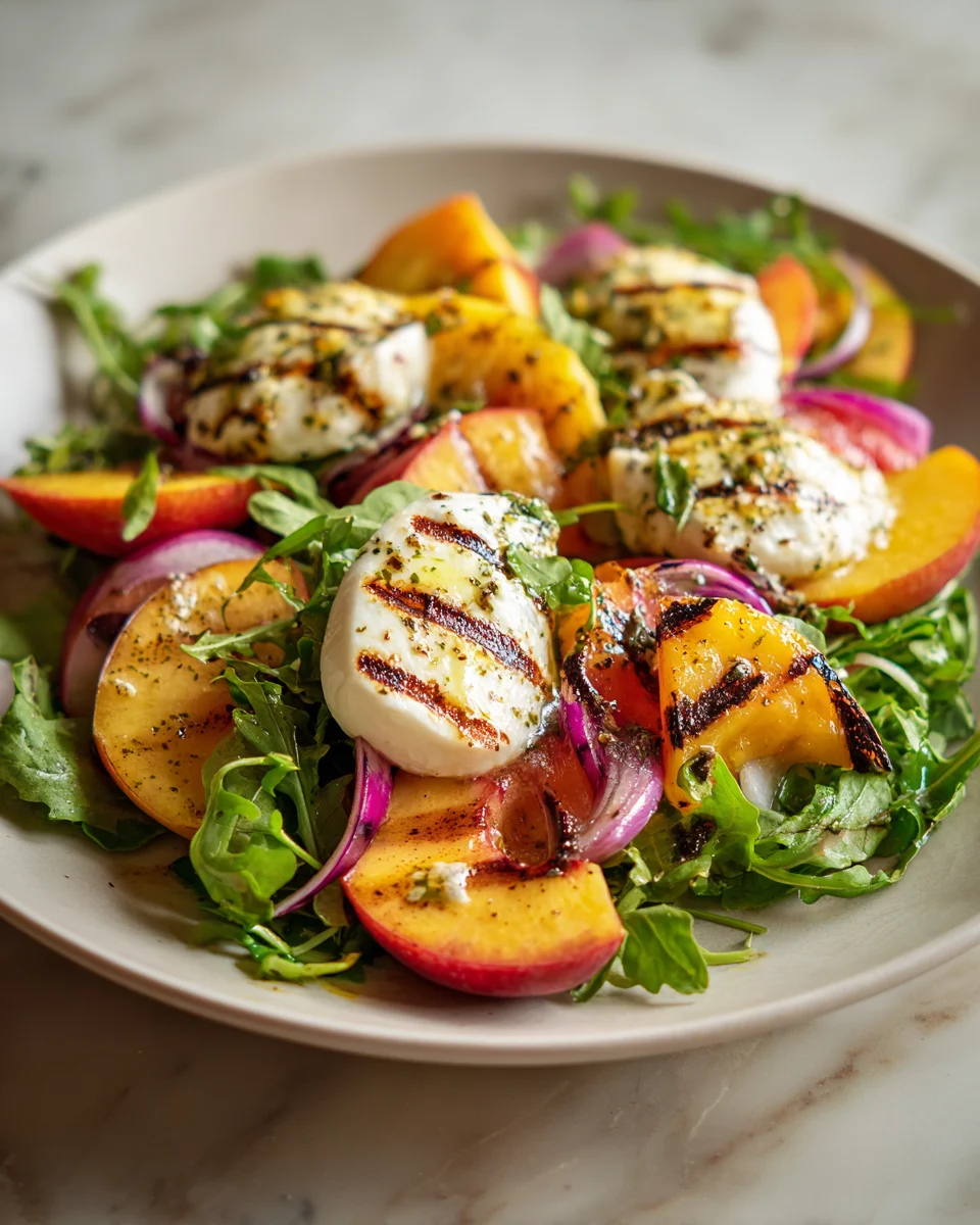 Grilled Peach Burrata Salad