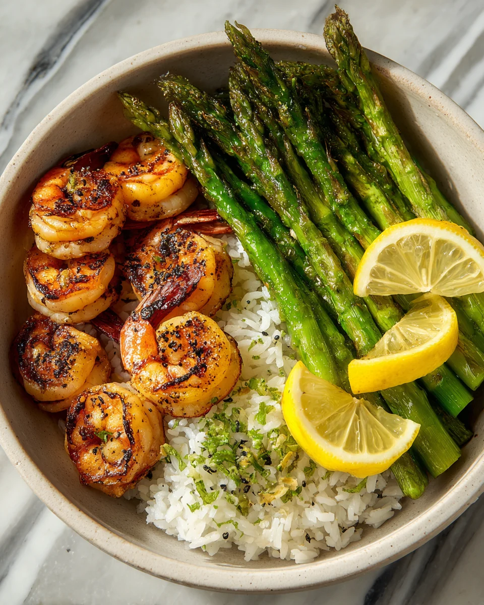 Grilled Shrimp Bowl with Asparagus