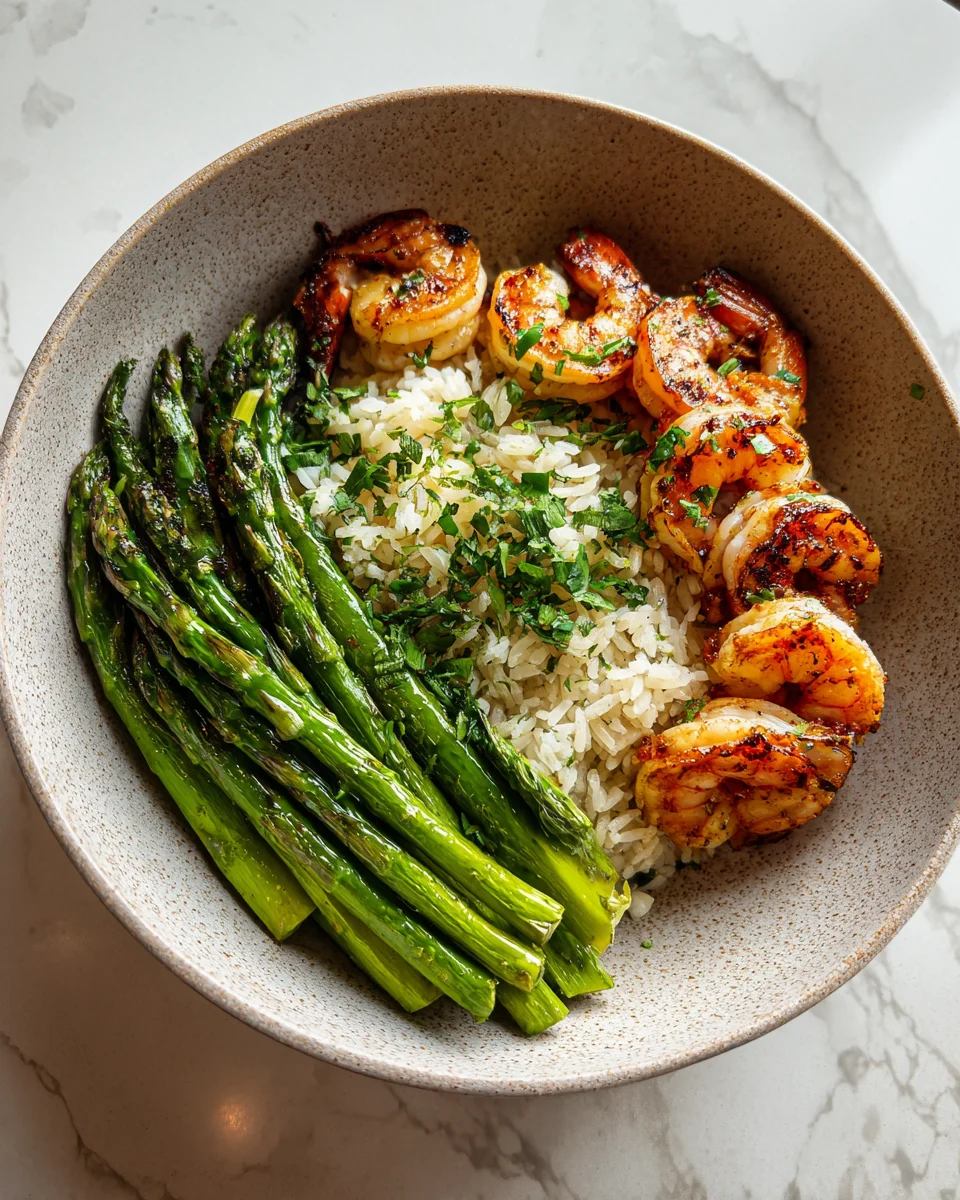 Grilled Shrimp Bowl with Asparagus