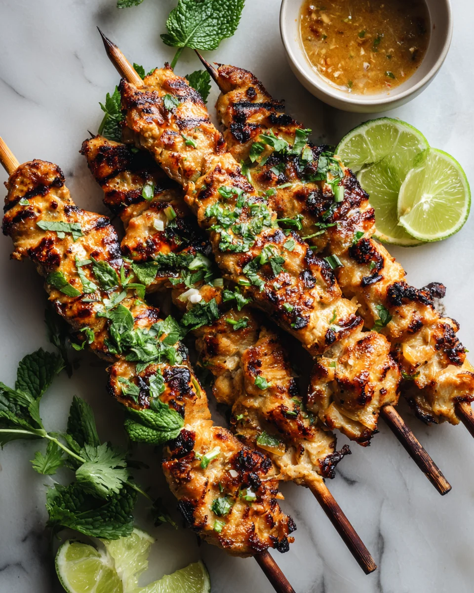 Grilled Thai Coconut Chicken Skewers