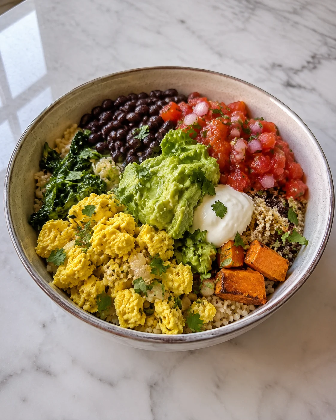 High Fiber Breakfast Burrito Bowl