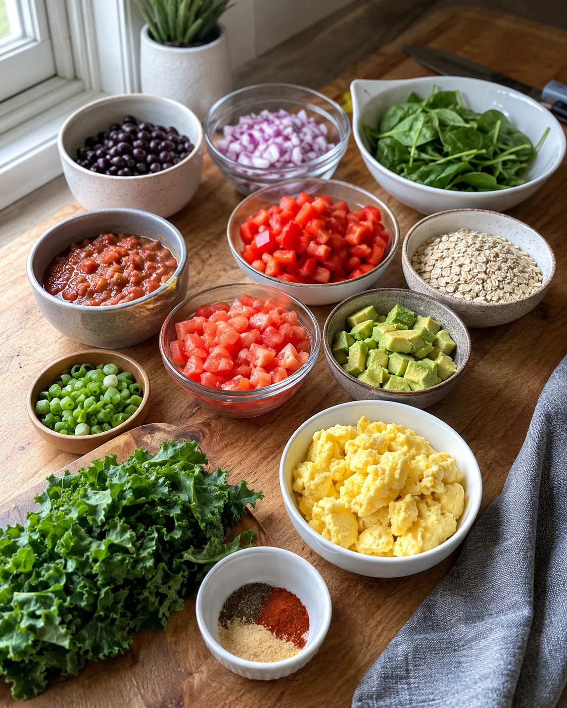 High Fiber Breakfast Burrito Bowl