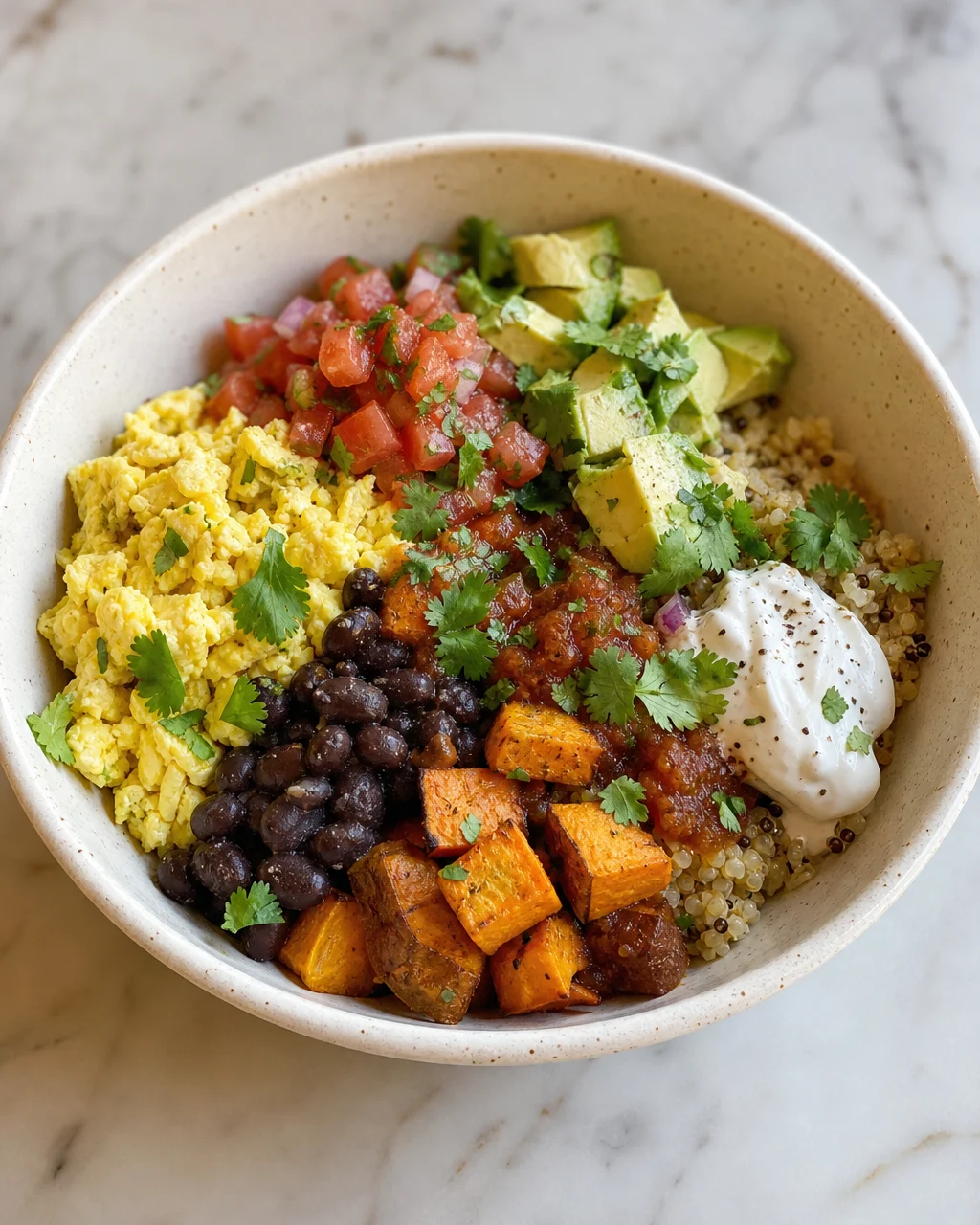High Fiber Breakfast Burrito Bowl