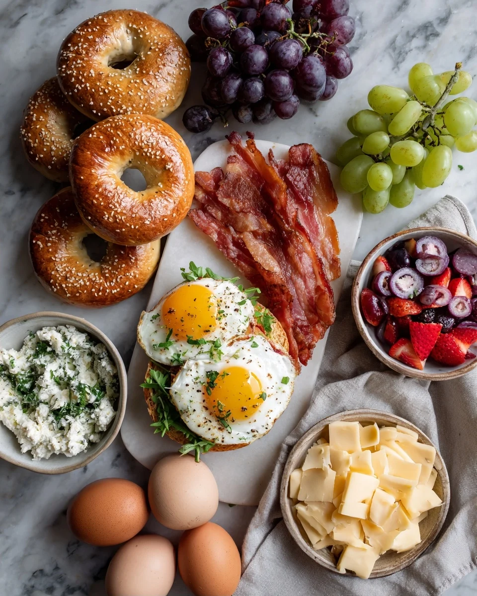 High Protein Bagel Breakfast Sandwich