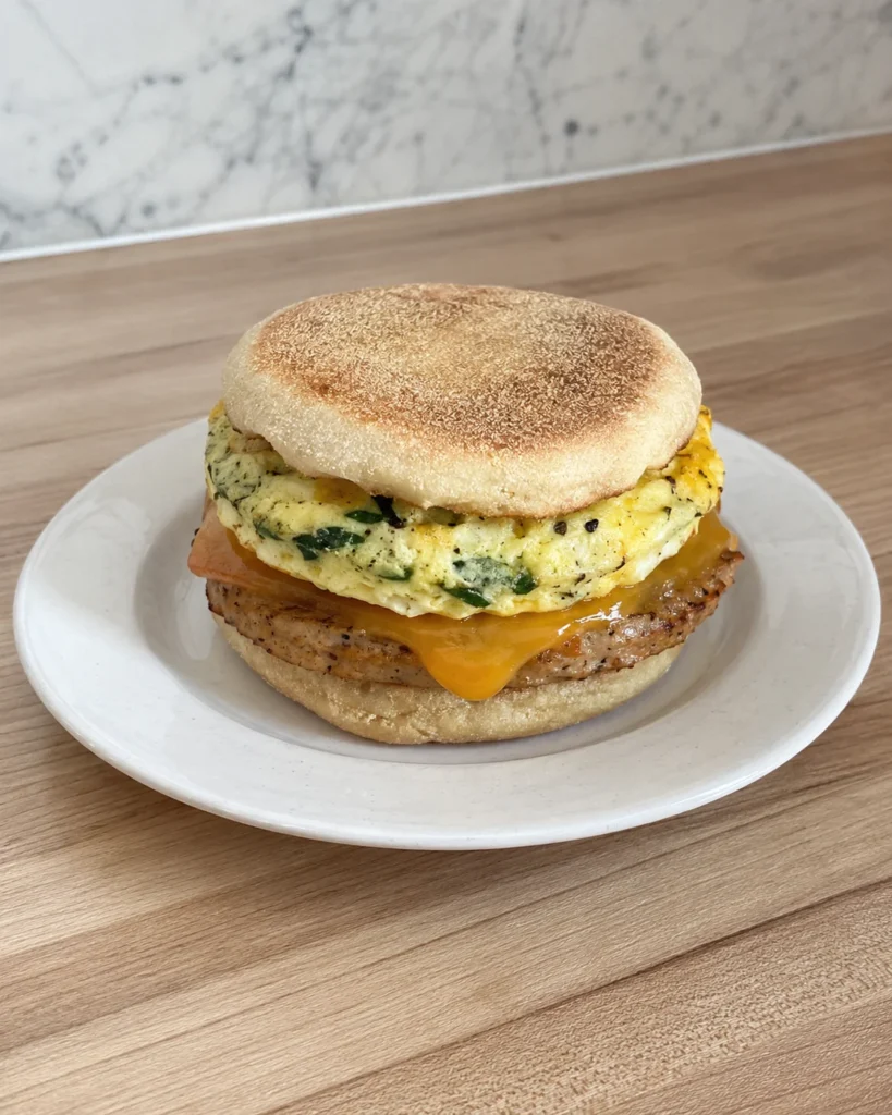 High Protein English Muffin Sandwich