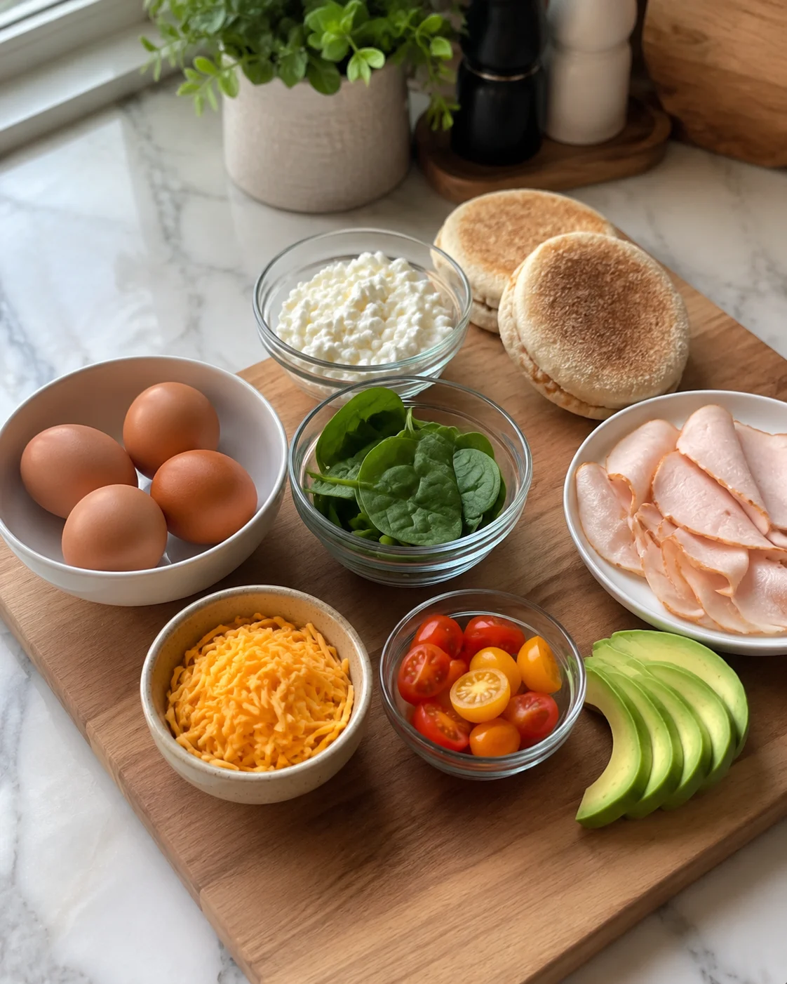 High Protein English Muffin Sandwich