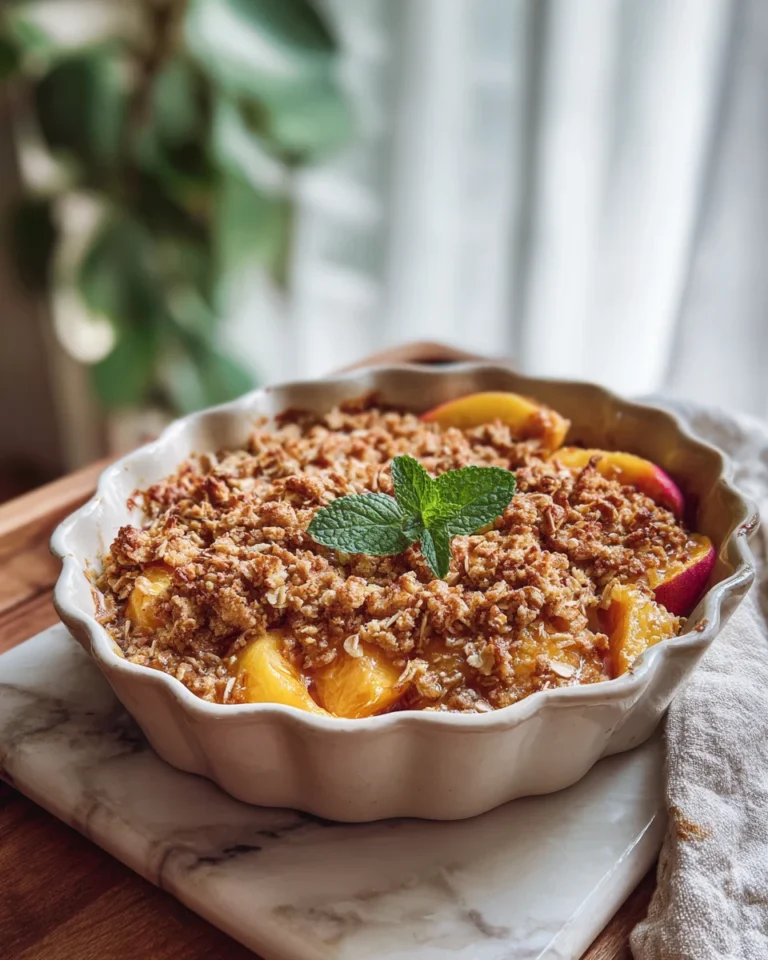 Homemade Peach Crumble with Oats