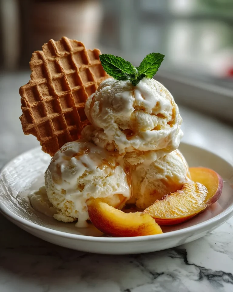 Homemade Peach Ice Cream