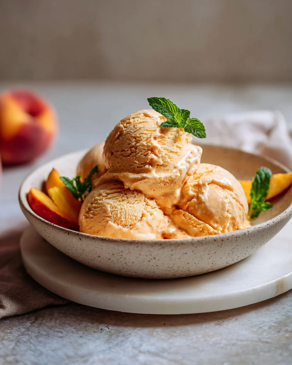 Homemade Peach Ice Cream
