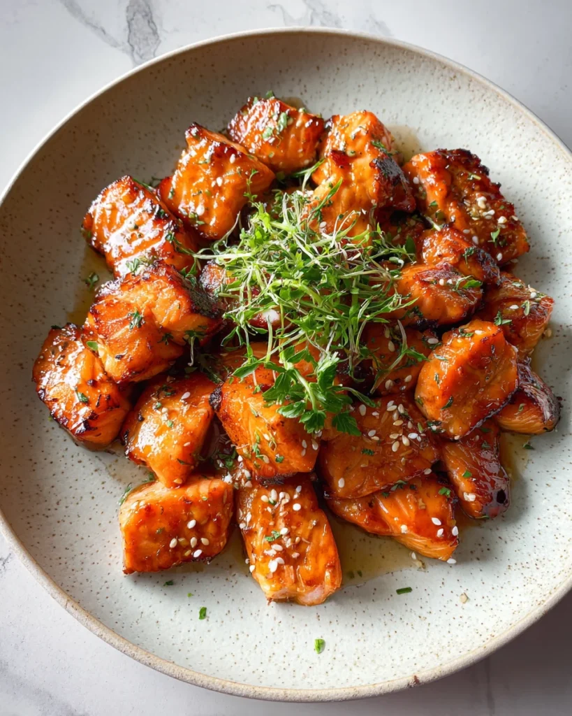 Honey Garlic Salmon Bites