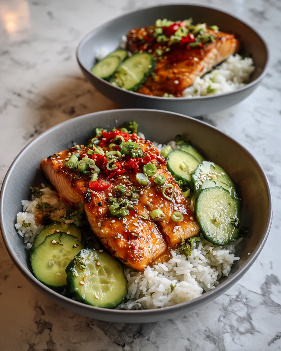 Honey Garlic Salmon Bowls