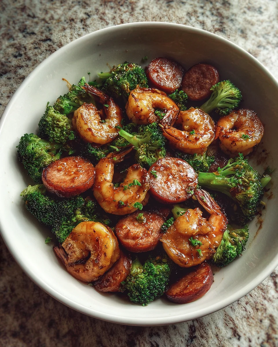 Honey Garlic Shrimp Sausage and Broccoli Recipe