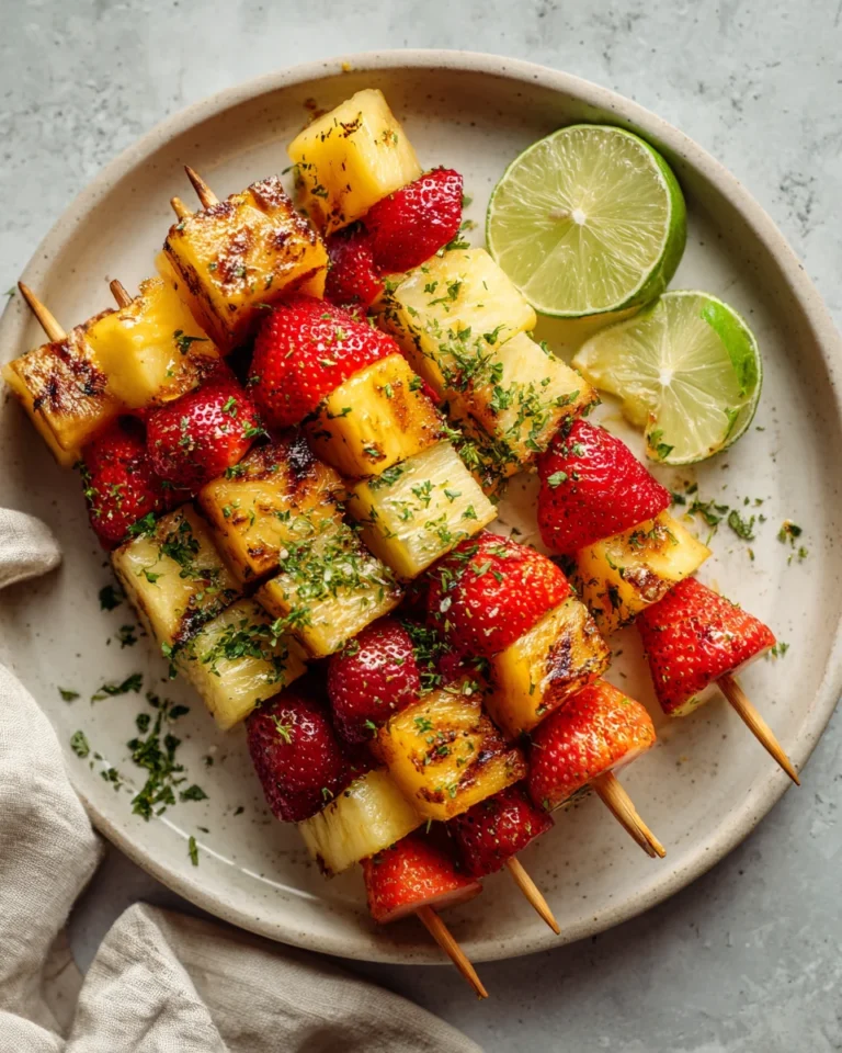 Honey Lime Fruit Skewers