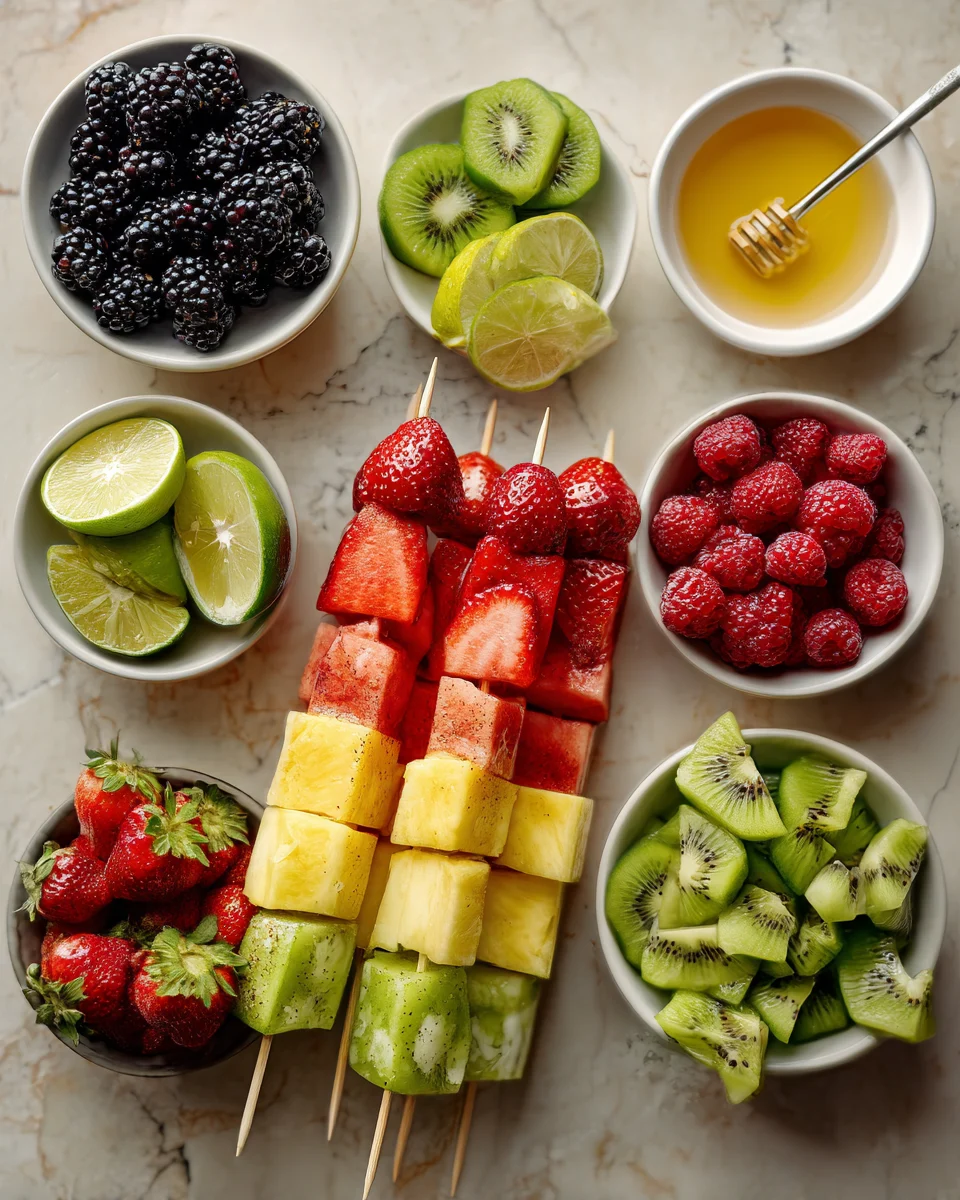 Honey Lime Fruit Skewers