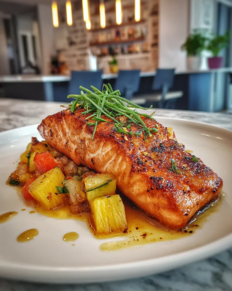 Honey Pineapple Glazed Salmon