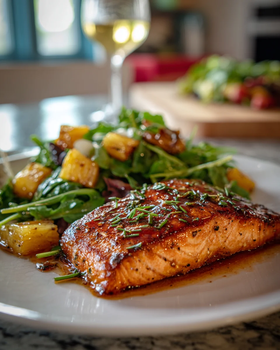Honey Pineapple Glazed Salmon