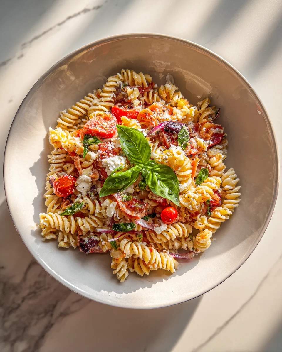 Italian Bruschetta Meets Pasta Salad