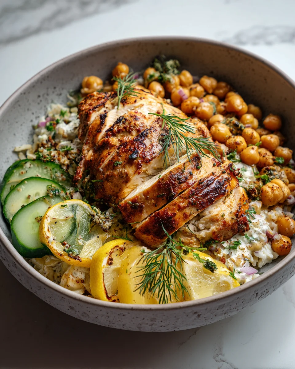 Lemon Herb Chicken Bowl with Chickpeas