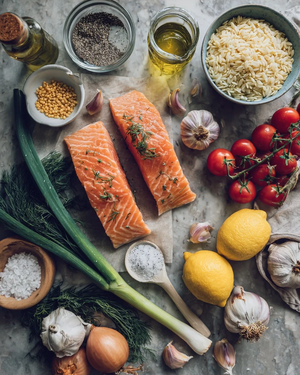 Lemon Orzo and Salmon