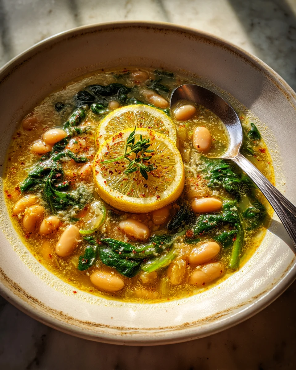 Lemon White Bean Spinach Soup Recipe