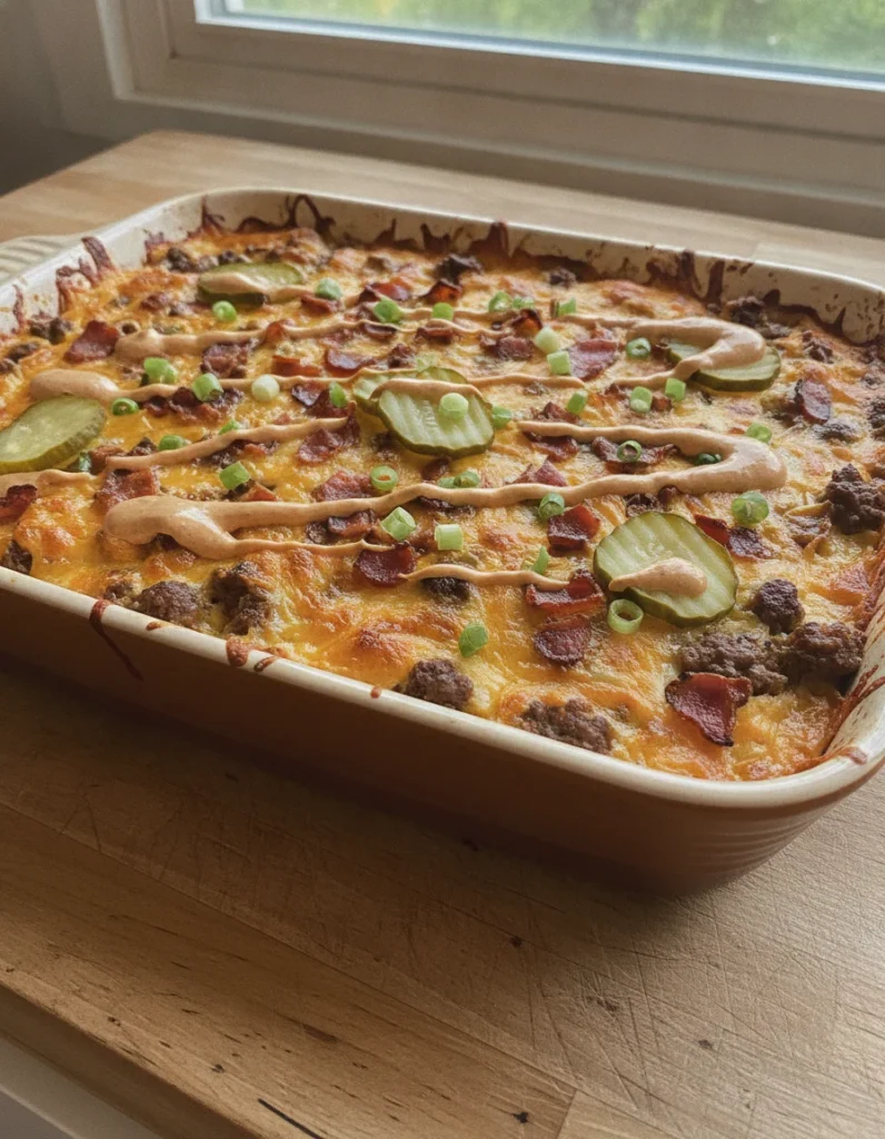 Loaded Bacon Cheeseburger Casserole