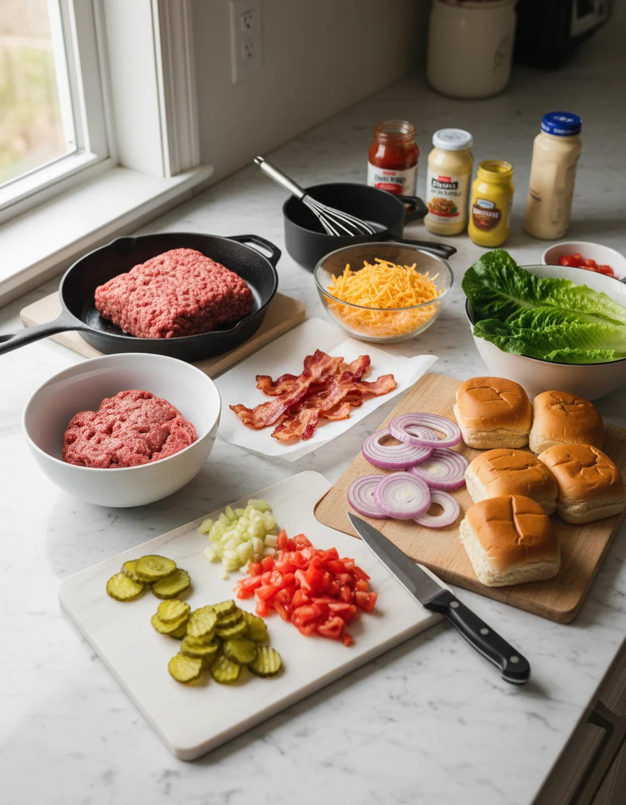 Loaded Bacon Cheeseburger Casserole