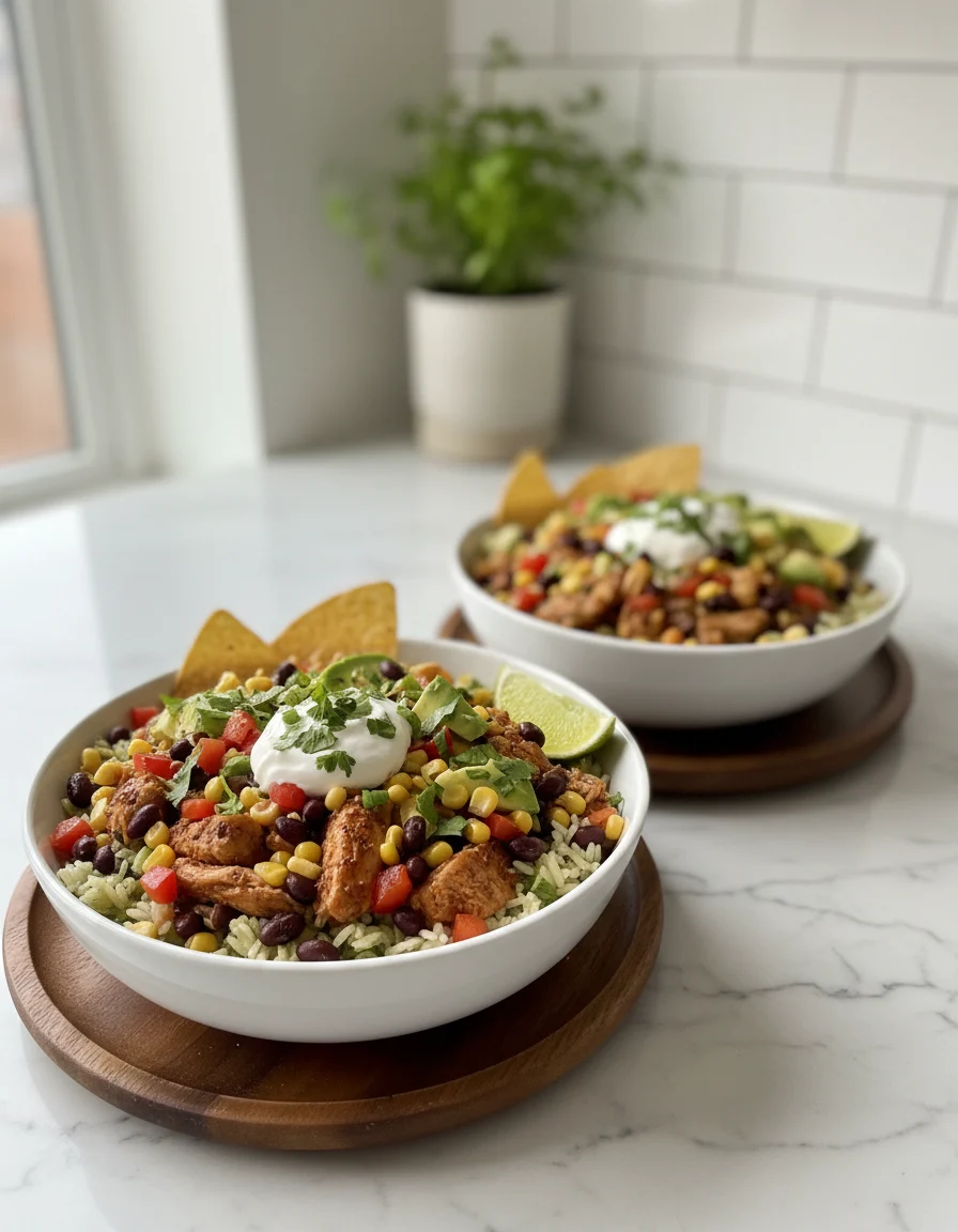 Loaded Chicken Burrito Bowls