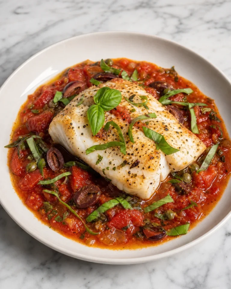 Mediterranean Cod in Tomato Basil Sauce