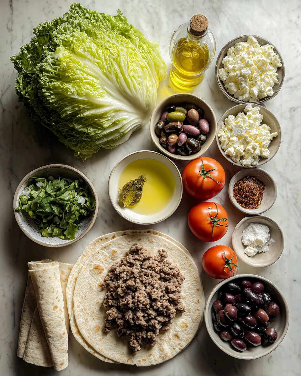 Mediterranean Ground Beef Pita Wrap