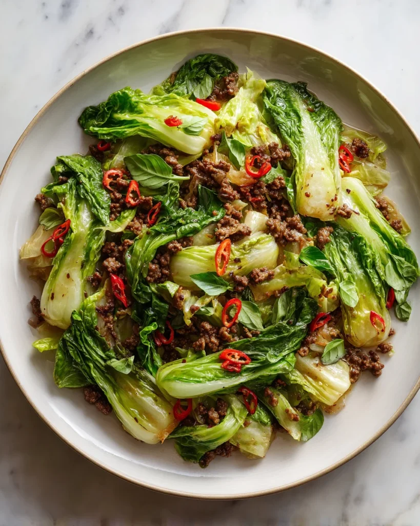 Mongolian Cabbage with Ground Beef