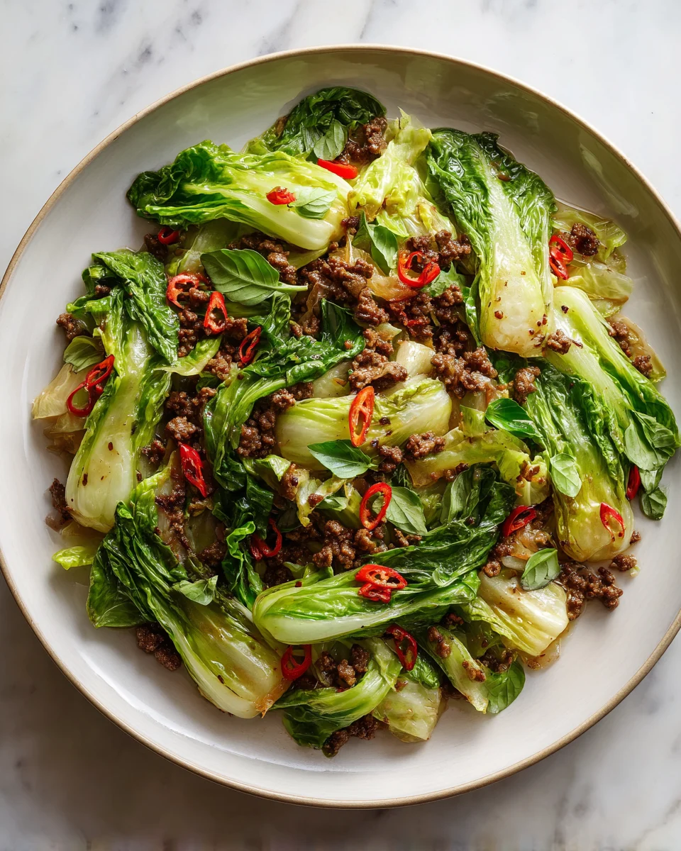Mongolian Cabbage with Ground Beef