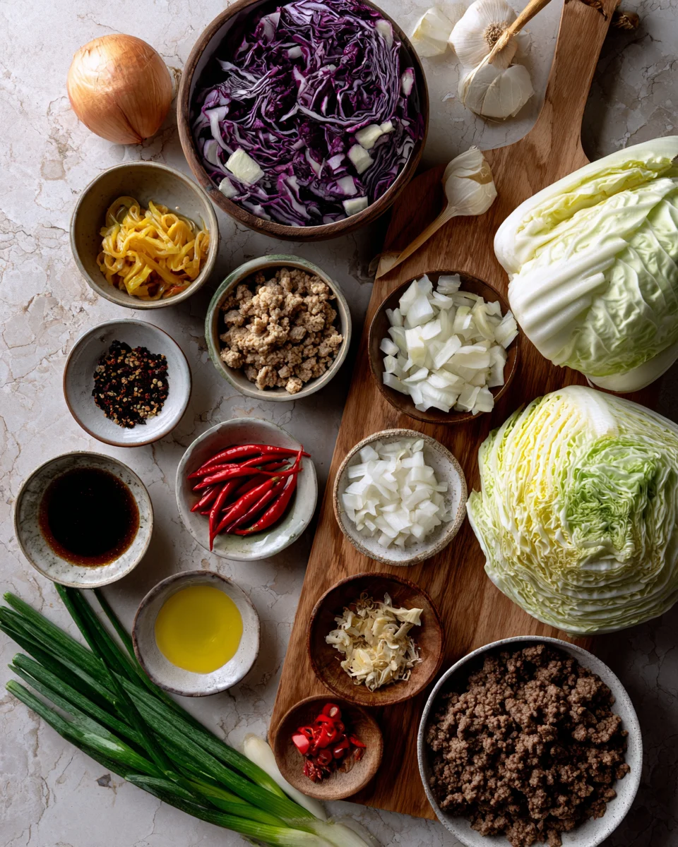 Mongolian Cabbage with Ground Beef