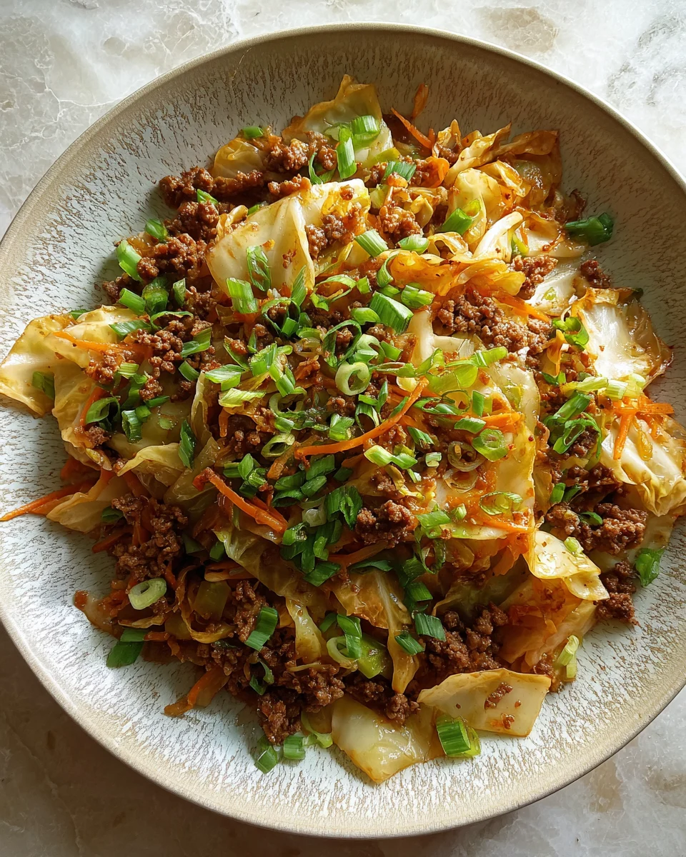 Mongolian Cabbage with Ground Beef