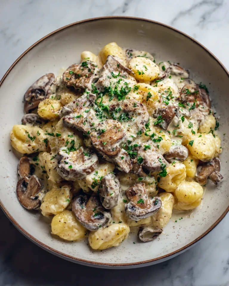 Mushroom Gnocchi in Cream Sauce