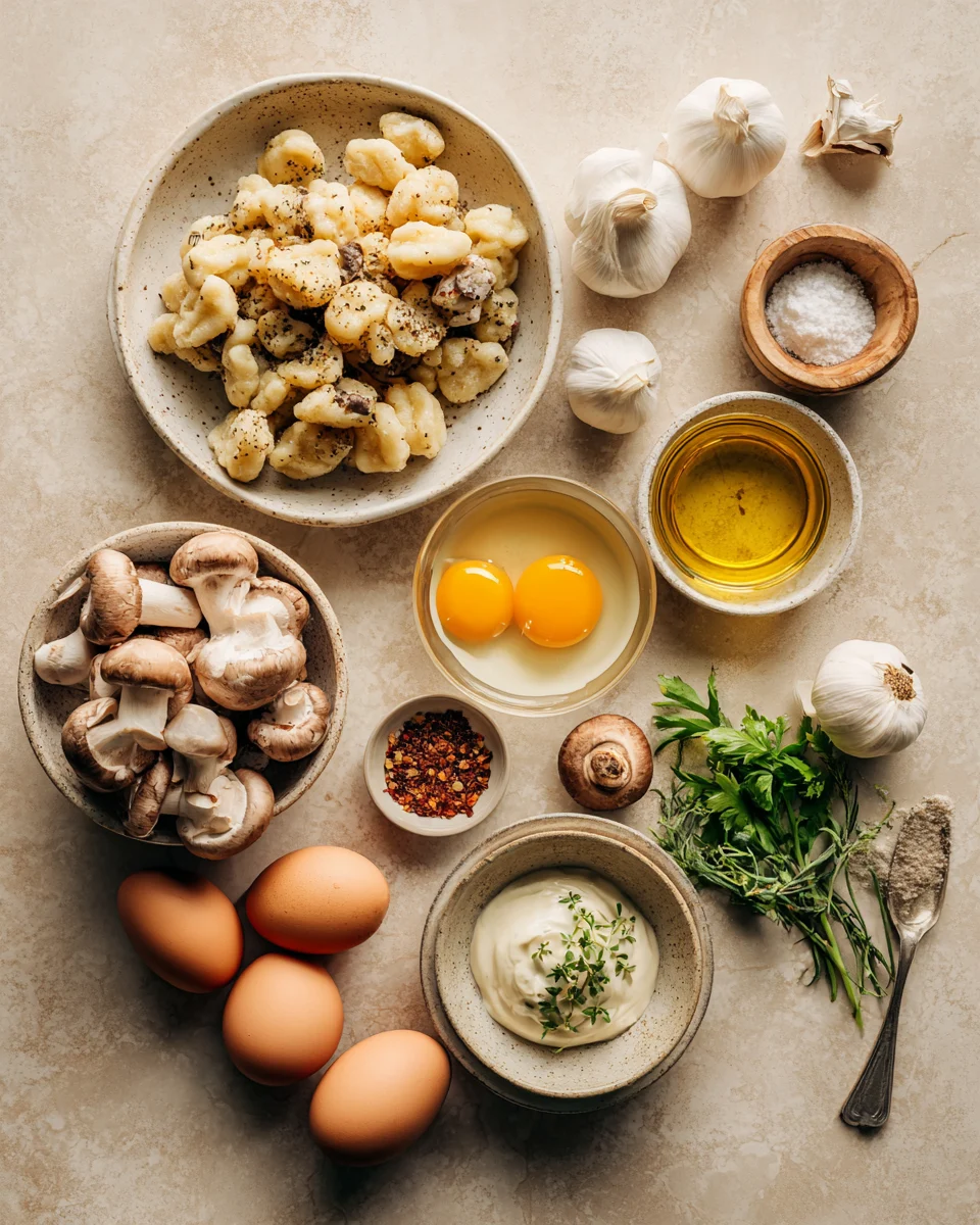 Mushroom Gnocchi in Cream Sauce