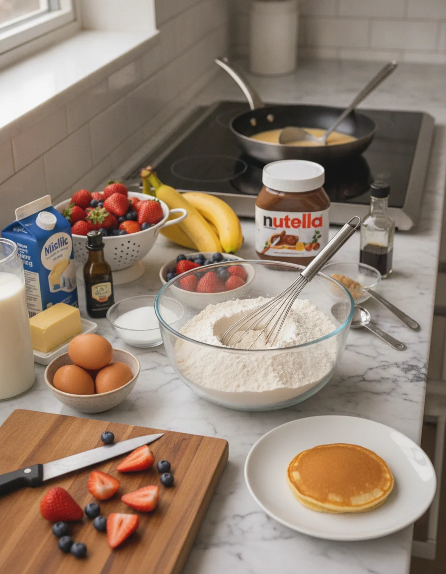Nutella Stuffed Pancakes