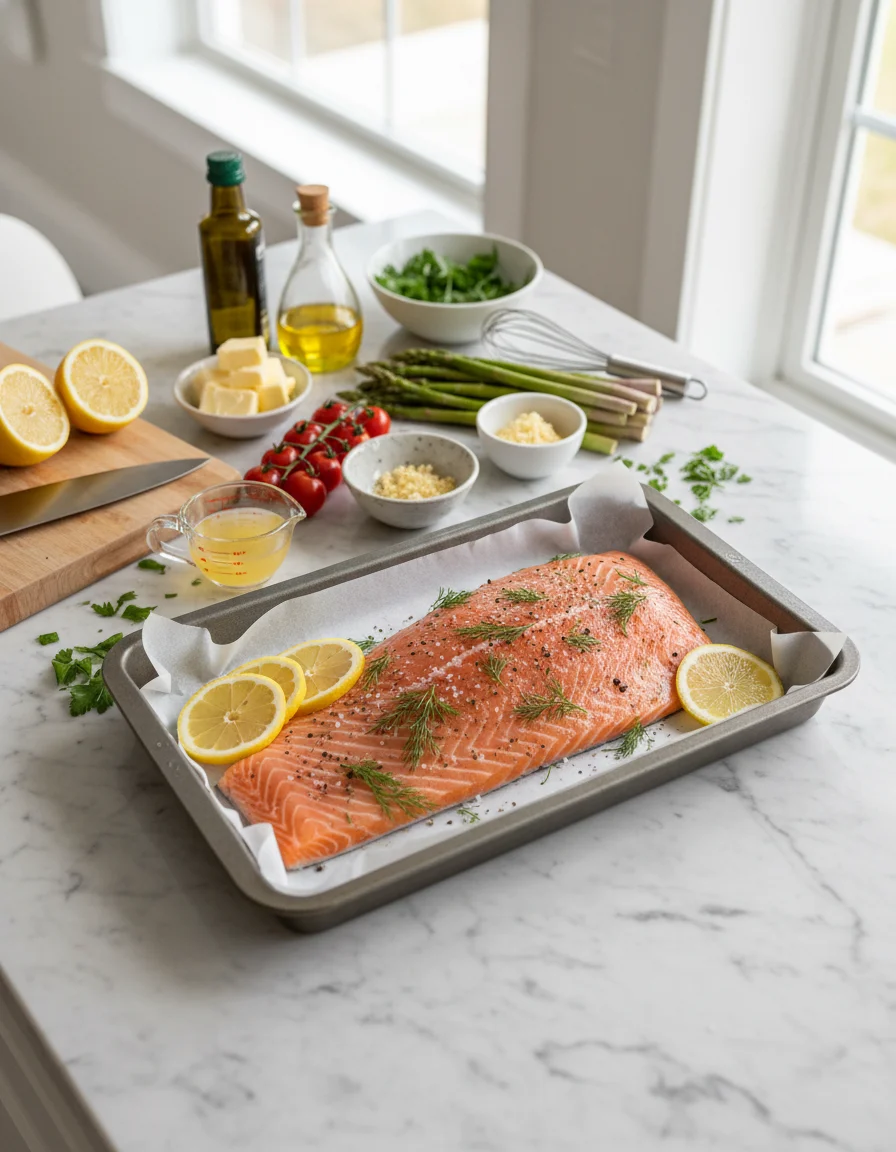 One Pan Lemon Butter Salmon