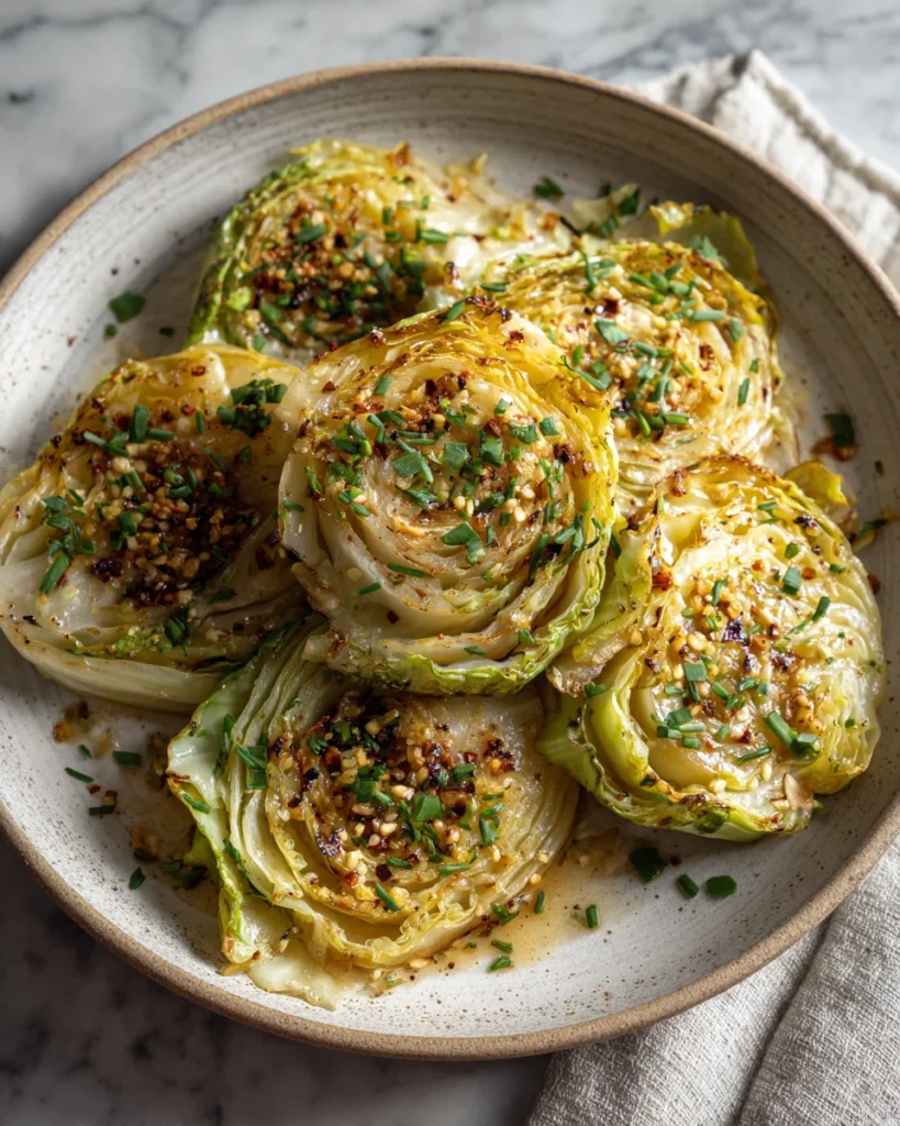 Oven Roasted Garlic Cabbage Steaks