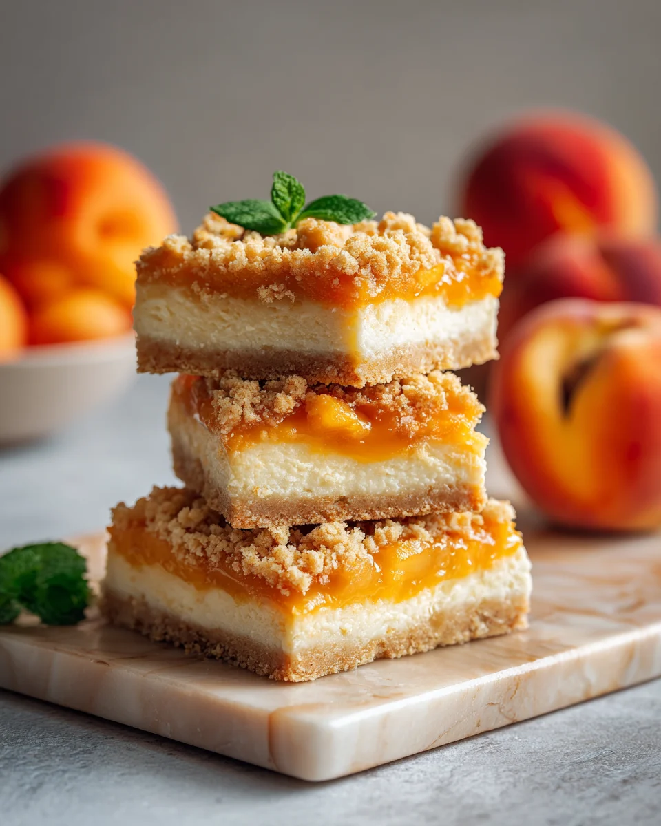 Peach Cobbler Cheesecake Bars