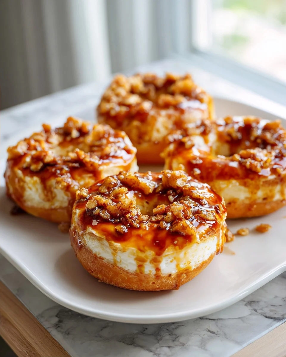 Peach Cobbler Cheesecake Donuts