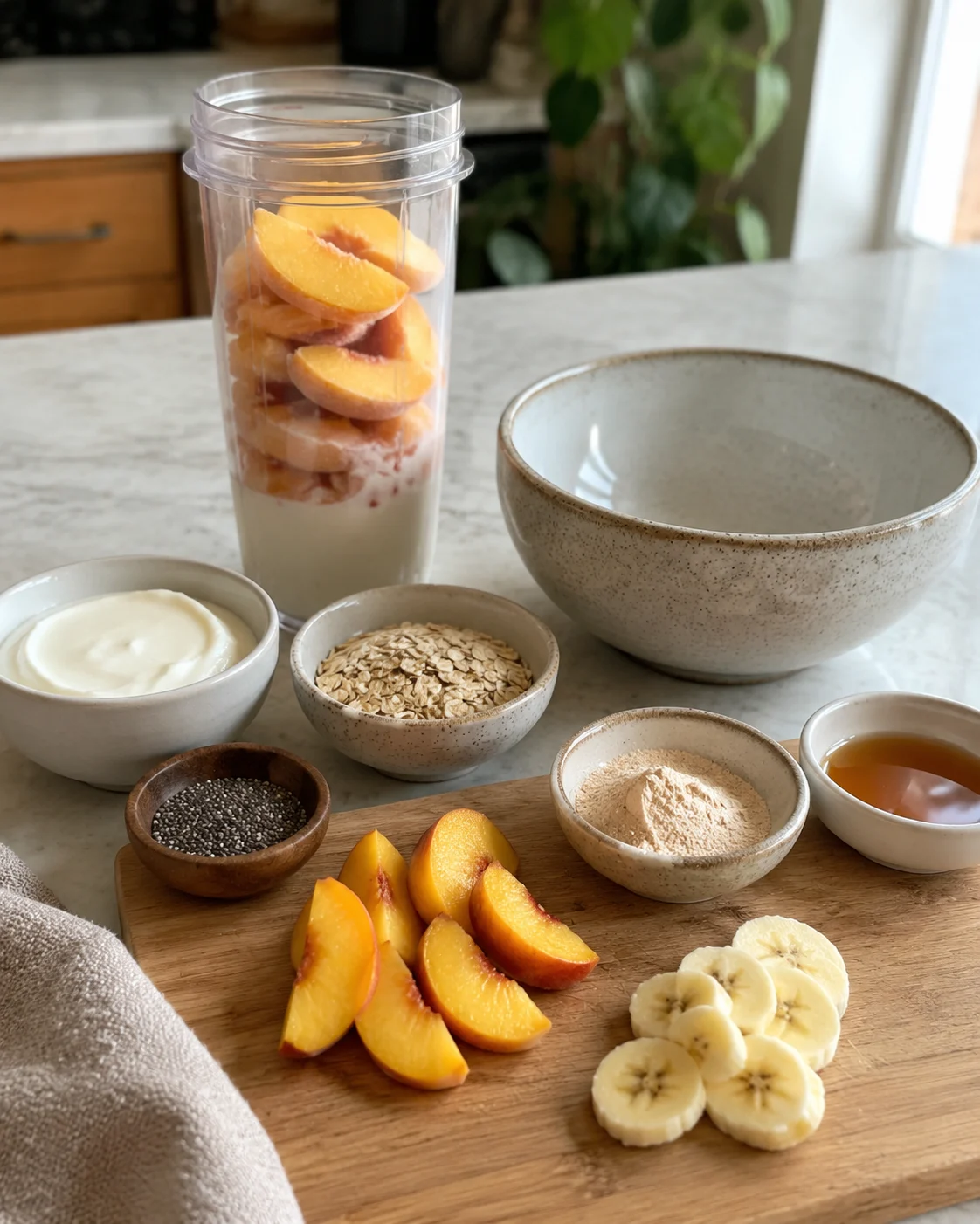 Peach Protein Smoothie Bowl