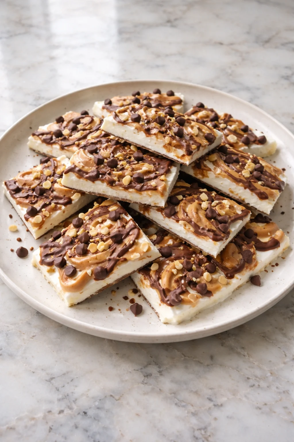 Peanut Butter Chocolate Greek Yogurt Bark