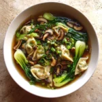 Potsticker Soup With Mushrooms and Bok Choy
