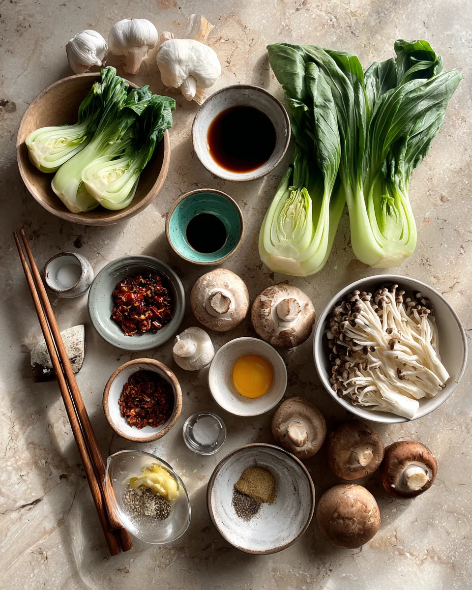 Potsticker Soup With Mushrooms and Bok Choy